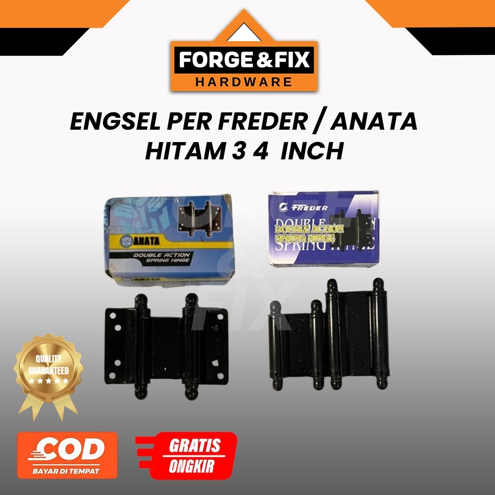 [1SET] FREDER / ANATA / EIFFEL Engsel Per Koboi Cor Hitam Pintu Dua Arah Door Hinge 3 4 Inch
