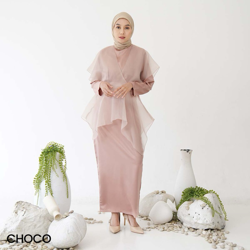 YASUI - Gimmy Long Dress Organza Satin | Maxi Dress Satin Hijab Edition | Dress Lebaran