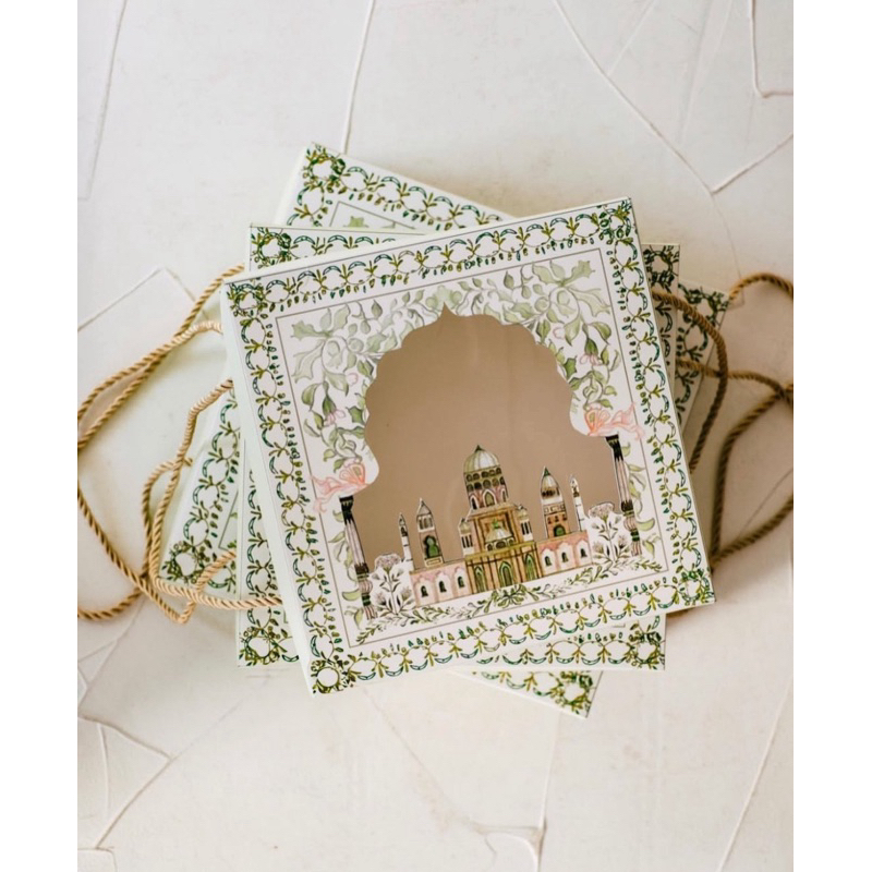 

BOX IDUL FITRI JENDELA MASJID, KOTAK KUE HAMPERS LEBARAN EID MUBARAK RAMADHAN
