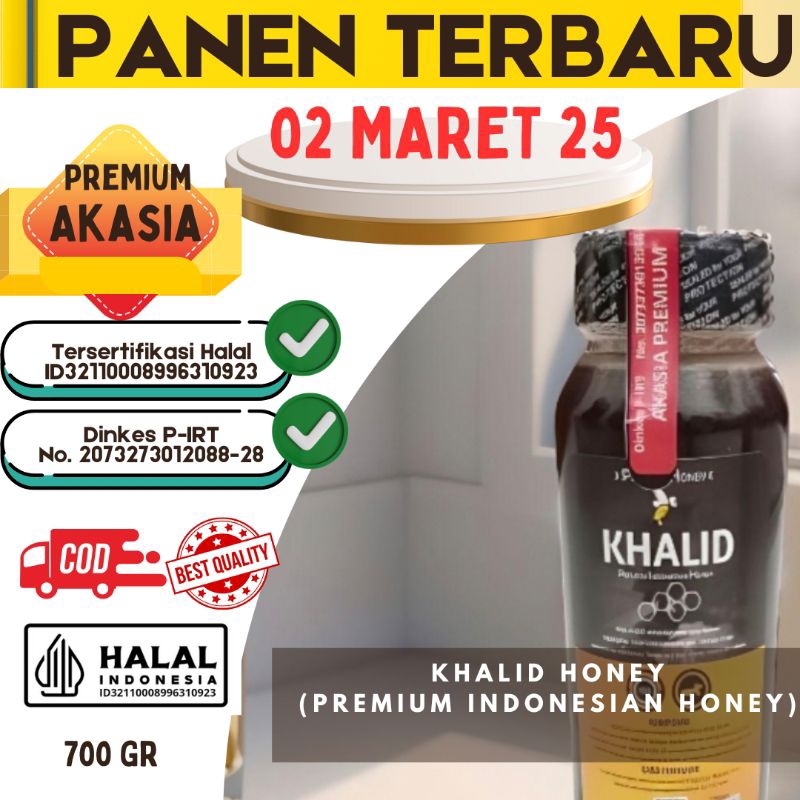 

(700 GR) Akasia Premium Madu Murni Asli 100% Khalid Honey Panen Terbaru