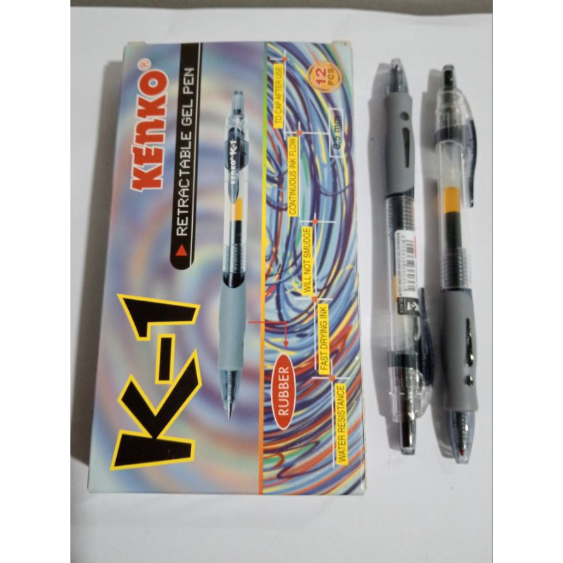 

Ecer Pena Tik tak Kenko K1 Recrac Table Gel Pen Warna Hitam