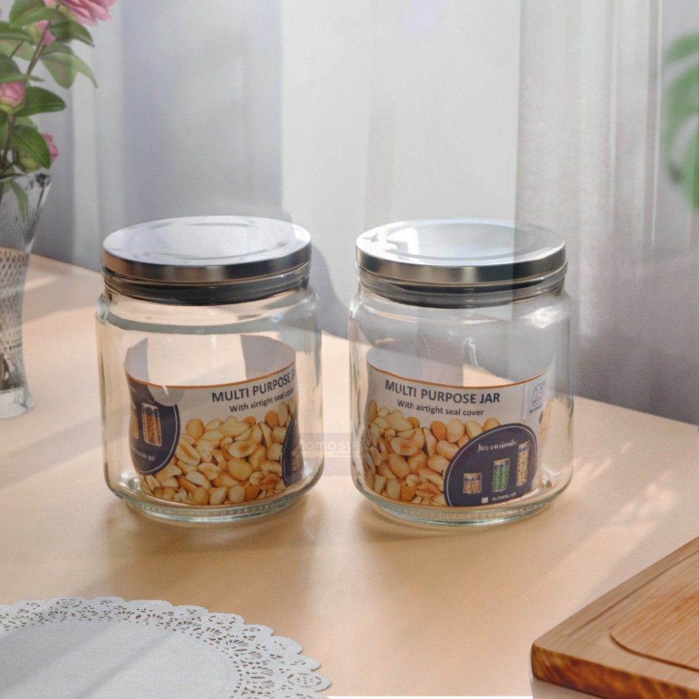 Paket 2 Pcs Toples Kaca Kedaung / Jar Kedap Udara Toples Kue Lebaran BATAM
