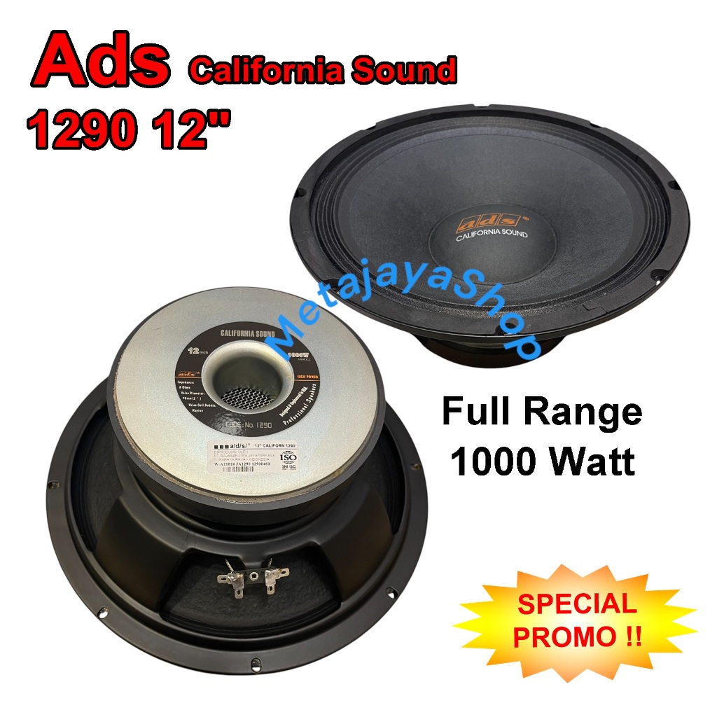 Speaker Component 12" ADS 1290 / ADS1290 full range loudspeaker Komponen 12 inch ads