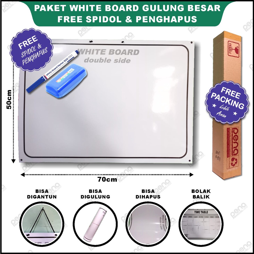 

Paket Whiteboard Roll Papan Tulis Gulung Besar/Kecil