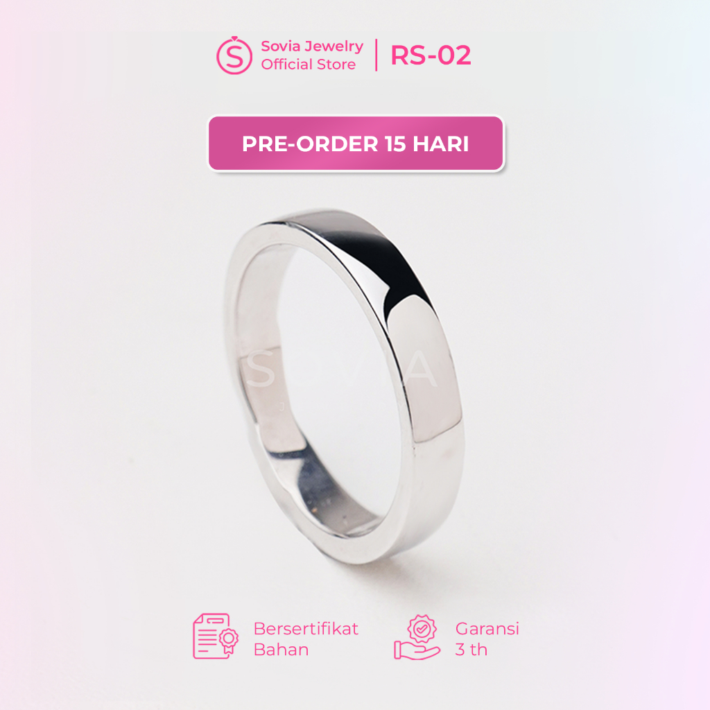 Sovia Jewelry Cincin Cowok Palladium/ Platinum Model RS-02 [SINGLE]