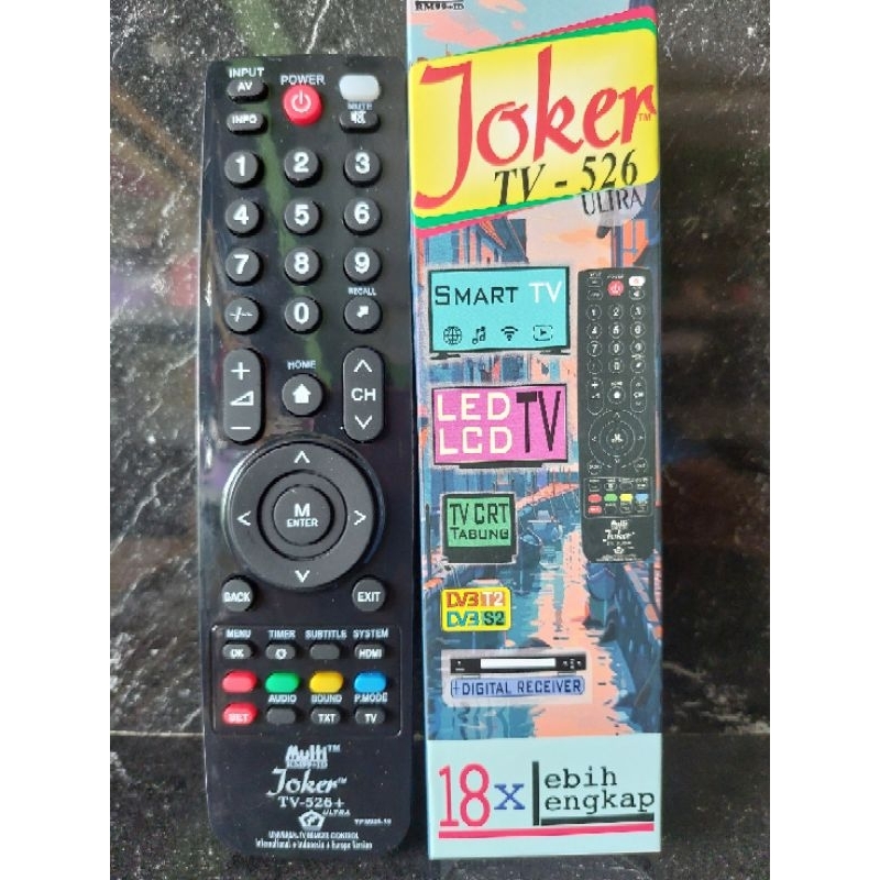REMOT TV LED LCD TABUNG HDMI HD RECEIVER REMOTE JOKER 526 UNIVERSAL MITO COOCAA TCL POLYTRON