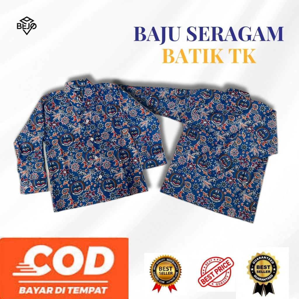 BAJU SERAGAM BATIK BIRU TK - SERAGAM BATIK BIRU TK KUALITAS PREMIUM