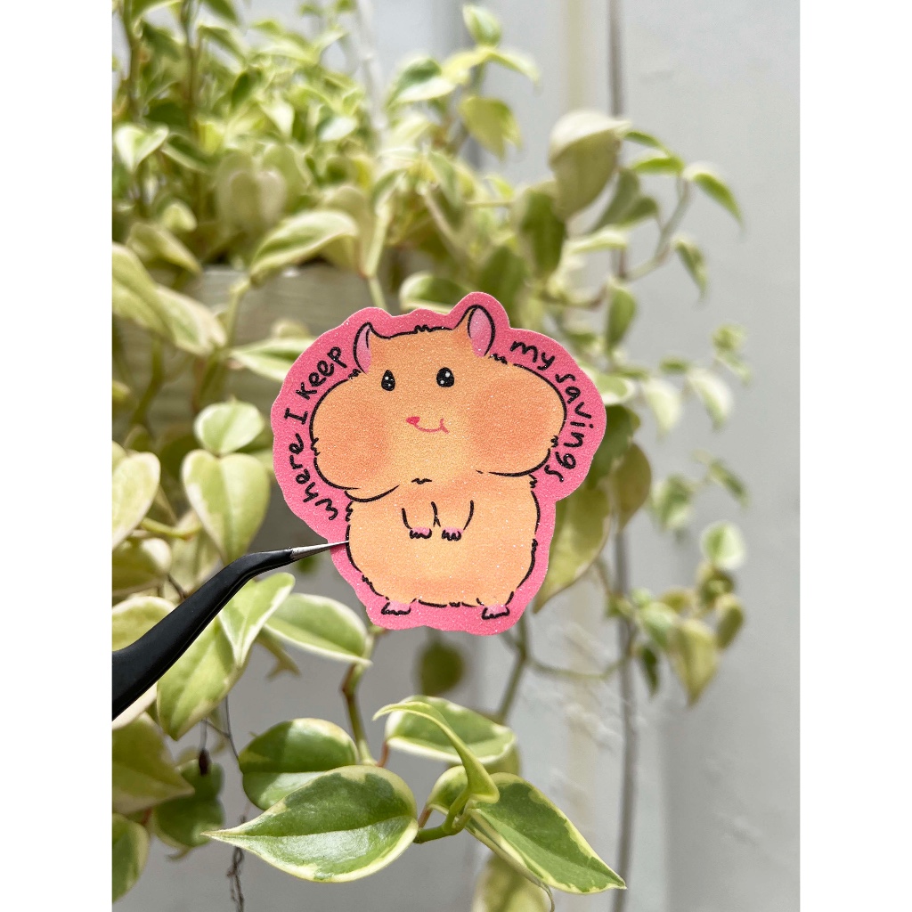 Sticker hamster gembul glitter