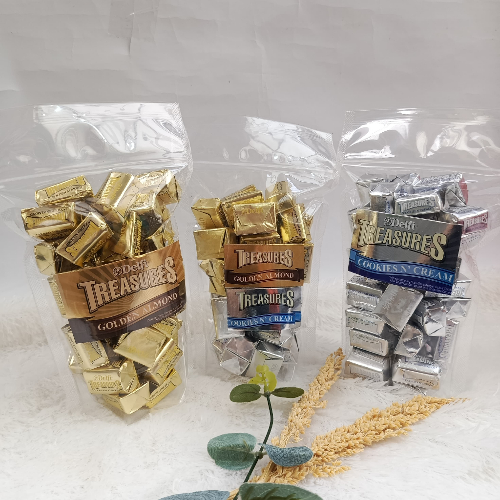 

Delfi Treasures Golden Almond Cookies & Cream Cokelat | COKLAT DELFI | COKELAT TREASURES CHOCOLATE