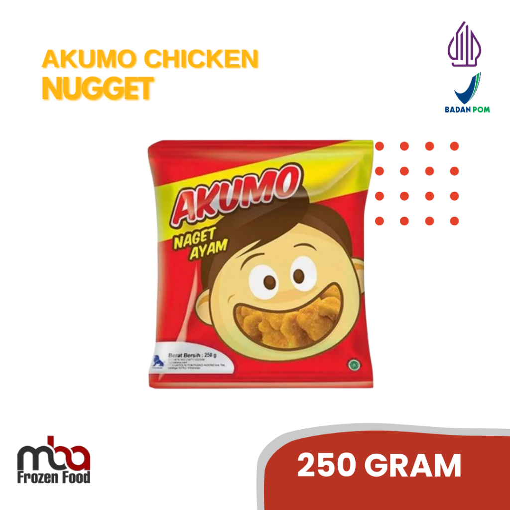 

Akumo Chicken Nugget 250gr /Nugget /AyamTepung /Frozenfood /Nugget Ayam /Makanan Siap Saji /Makanan Beku /Ayam Goreng /Beku /Ayam Beku