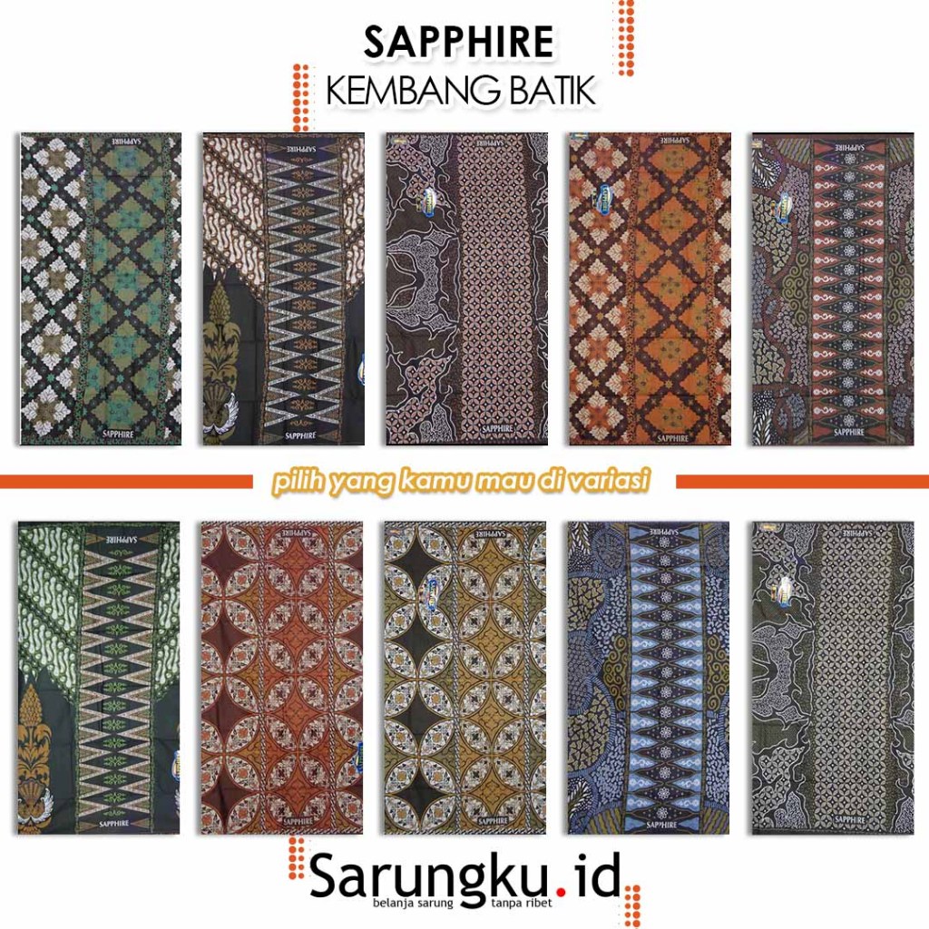 Sarung Sapphire Kembang Motif Batik