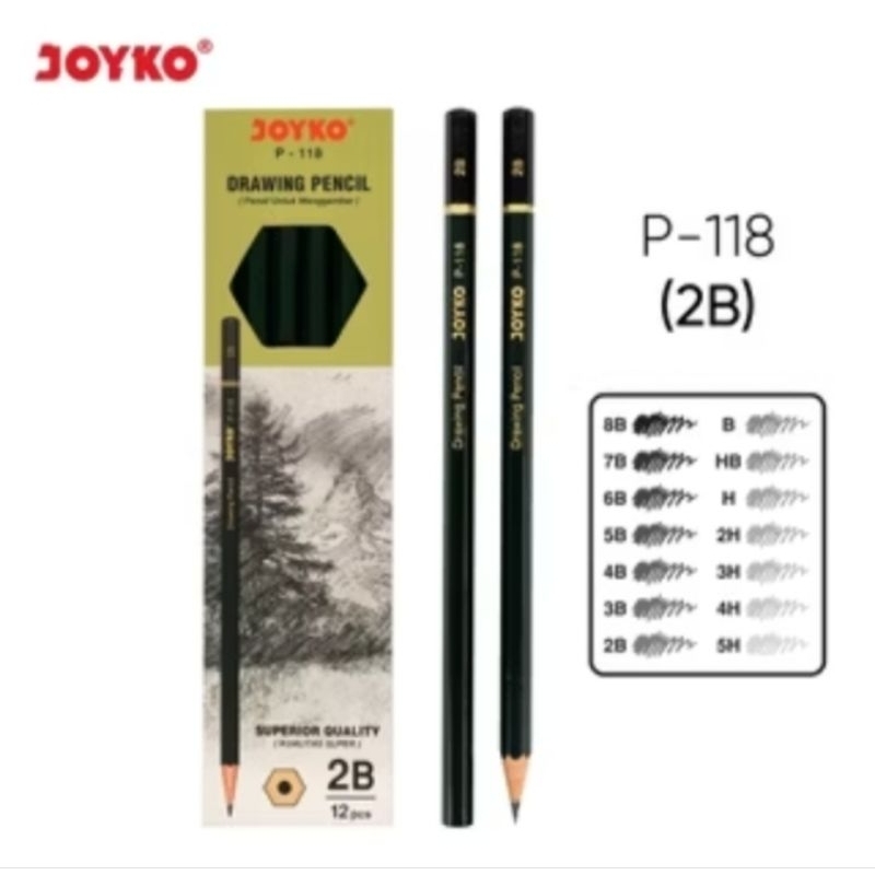 

Drawing Pencil Pensil Menggambar Joyko P-118 1 Box 12 pcs