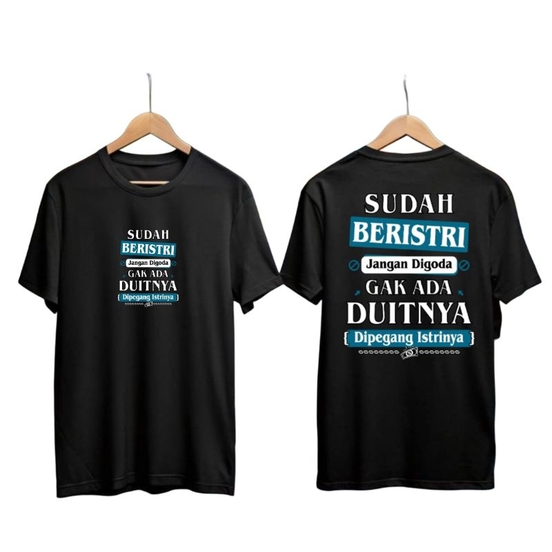 Baju atasan Dewasa KATA KATA Spesial hitam gambar Depan belakang