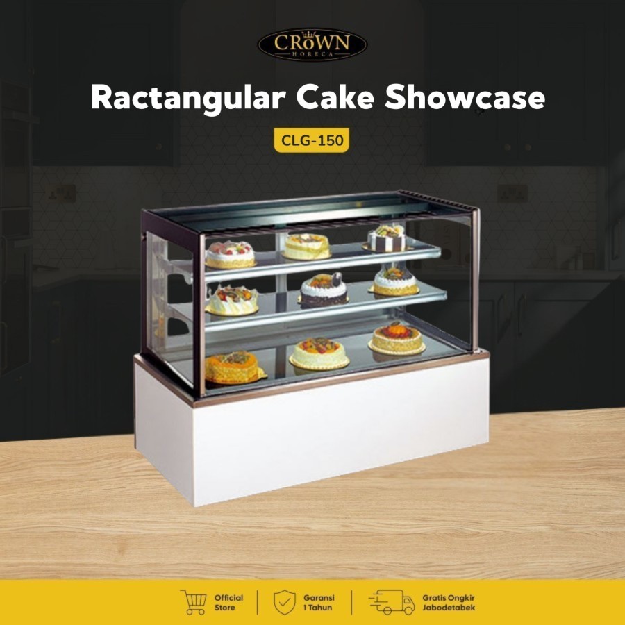 CLG-150 Rectangular Cake Showcase - Crown Horeca