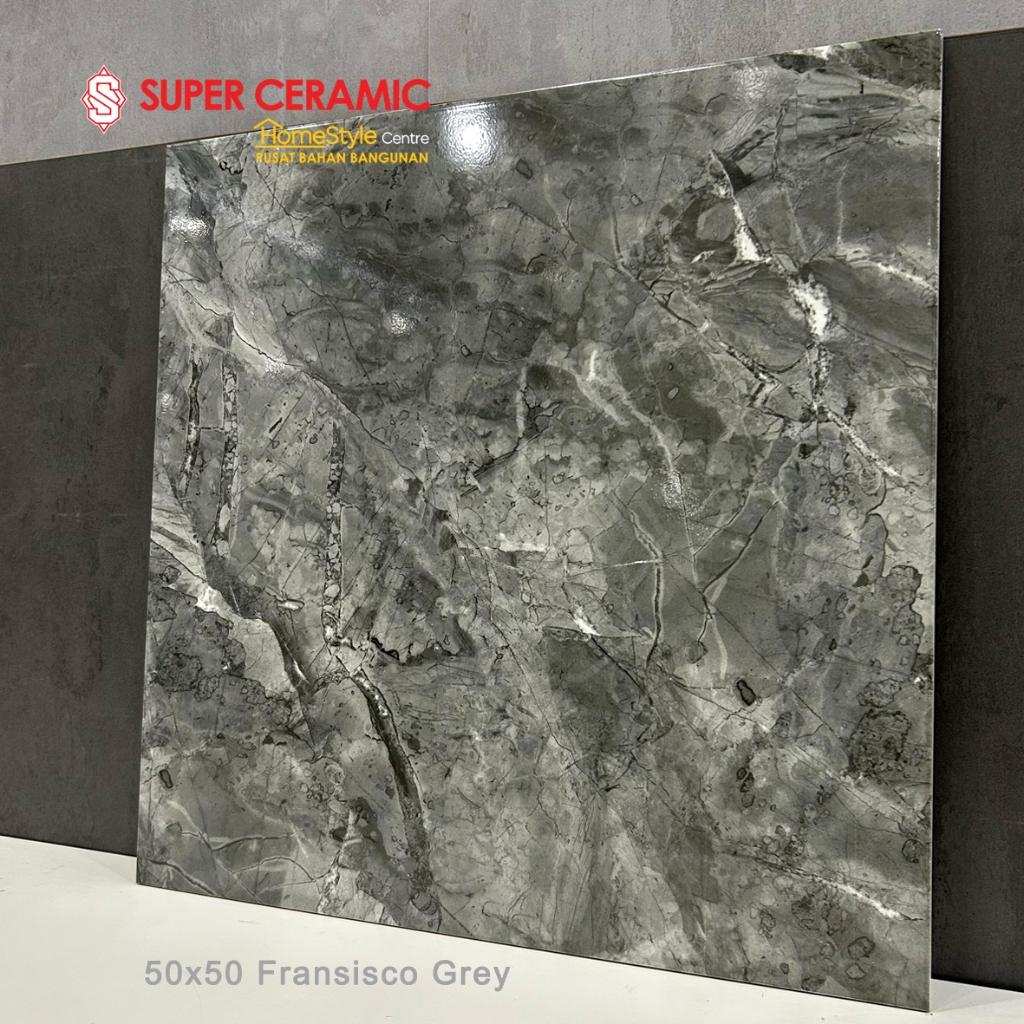 ASIA TILE 50x50 Keramik Lantai Dinding - FRANSISCO GREY