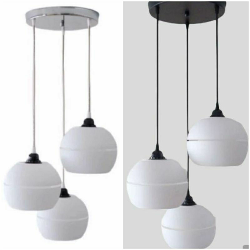 LAMPU GANTUNG BULAT PUTIH/CAP LAMPU GANTUNG BOLA PUTIH
