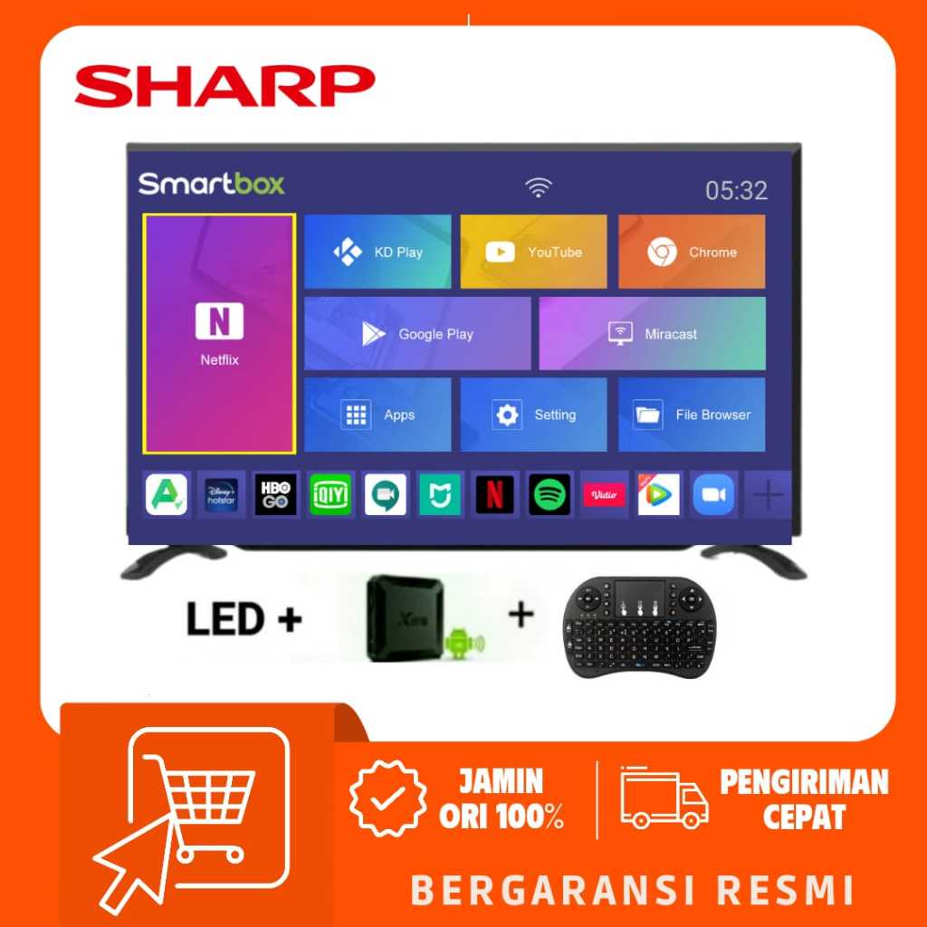 SHARP AQUOS LED 32 Inch DIGITAL + SMART ANDROID BOX VERSI 11 2T-C32GD1500