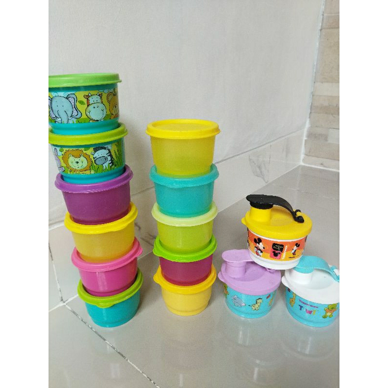wadah sambel tempat mpasi kecil snack cup 150ml tupperware second preloved