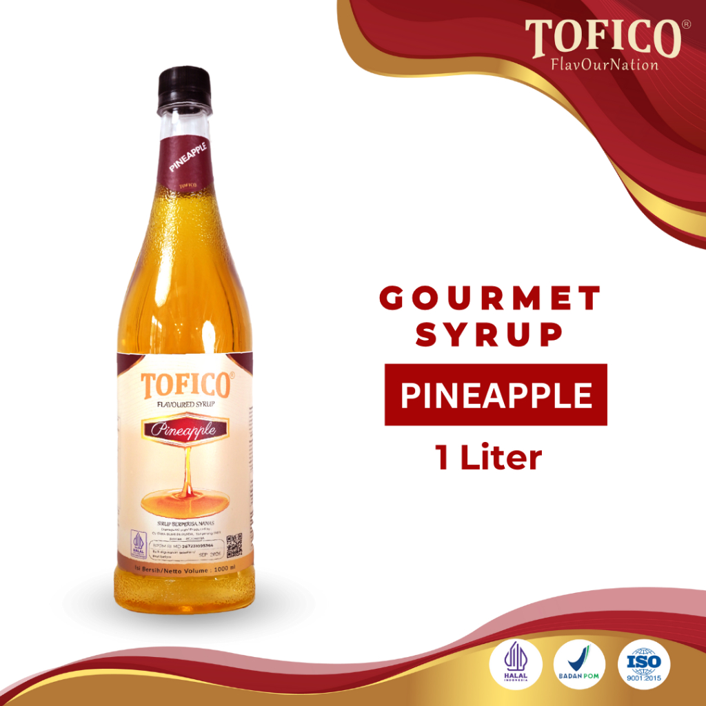 

Syrup Pineapple Tofico / Sirup Rasa Nanas Premium 1 Liter / Tofico Syrup Official