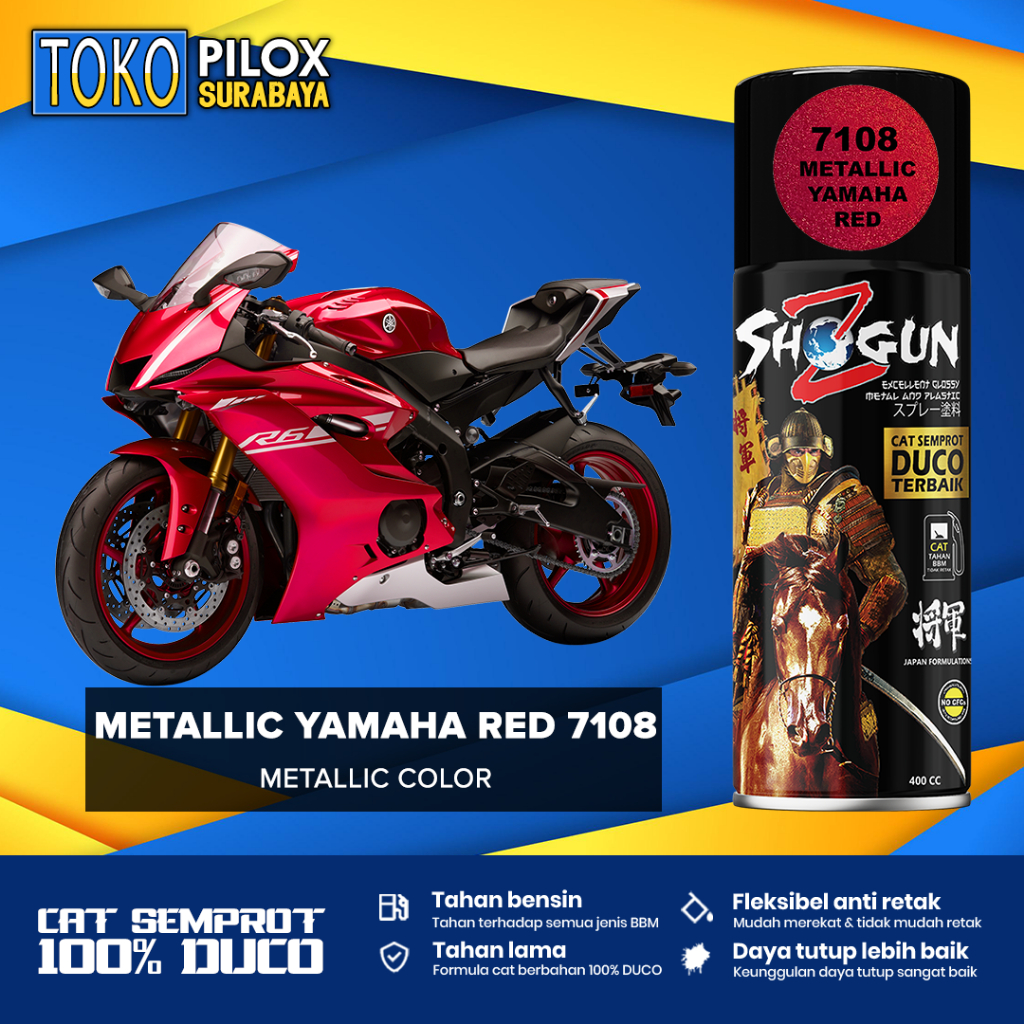 Cat Semprot Pilox Merah Metalik - Shogun Z Duco Metallic Yamaha Red 7108