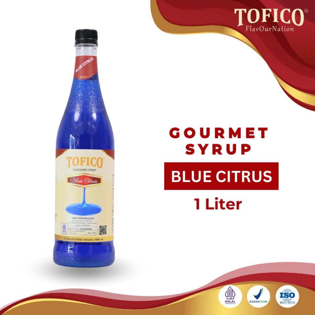 

Syrup Blue Curacao Tofico / Sirup Rasa Kulit Jeruk Premium 1 Liter / Tofico Syrup Official