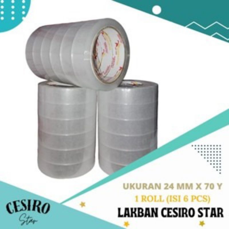

Isolasi 24mm X 70Y Cesiro Star (1 Roll Isi 6 Psc)