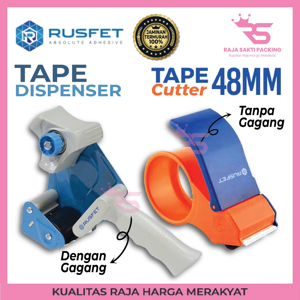 

Tape Dispenser / Cutter Alat Pemotong Lakban Isolasi Solatip Lakban Termurah RUSFET