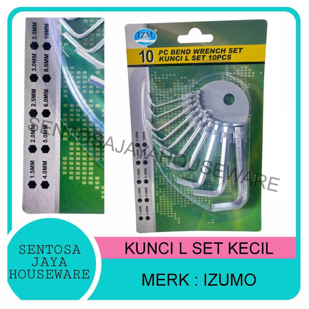 KUNCI L SET KECIL 10PCS IZUMO