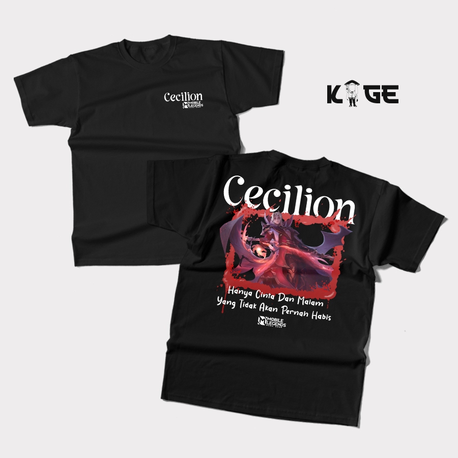 Kaos Pria Distro CECILION ML Cinta dan Malam Mobile Legend - Kaos Role Mage - Kaos Mid Lane - Kaos M