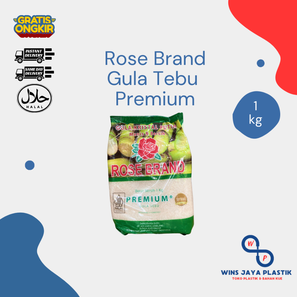 

RB22 Gula Rose Brand 1Kg Gula Tebu Gula Tebu Premium Rose Brand Gula Kristal Gula Pasir 1Kg