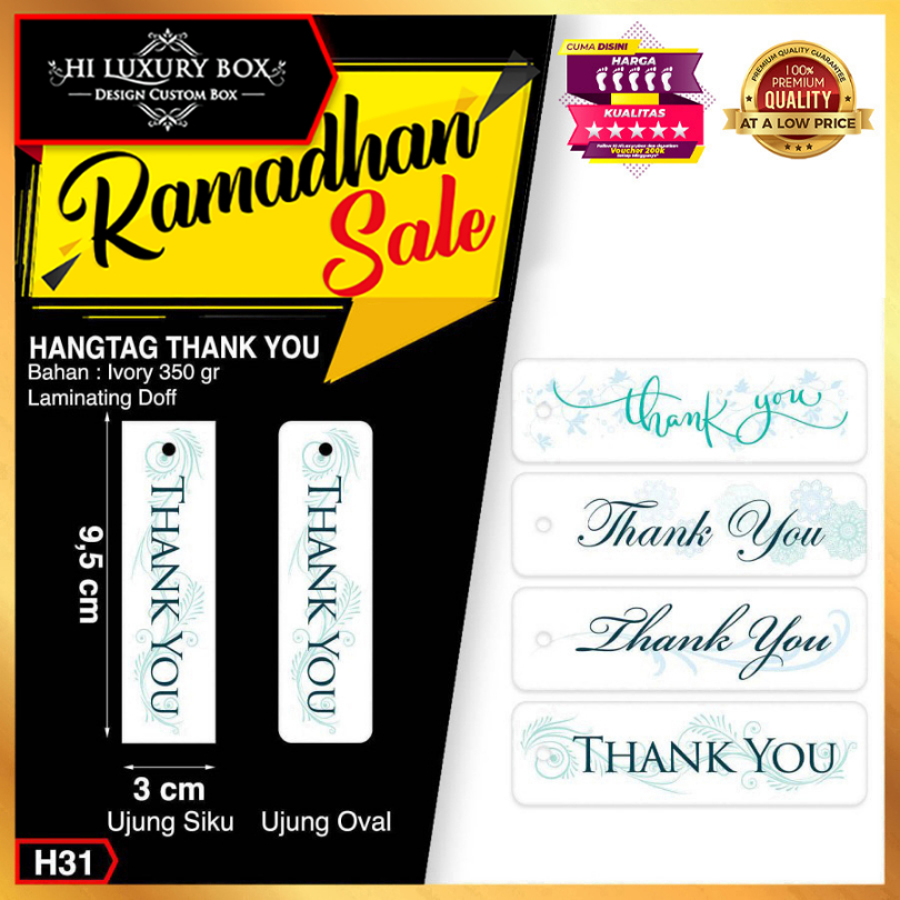 

Hangtag | Hangtag Thank You | Label Baju | Ivory Murah 3x9,5 Hangtag Ucapan H31