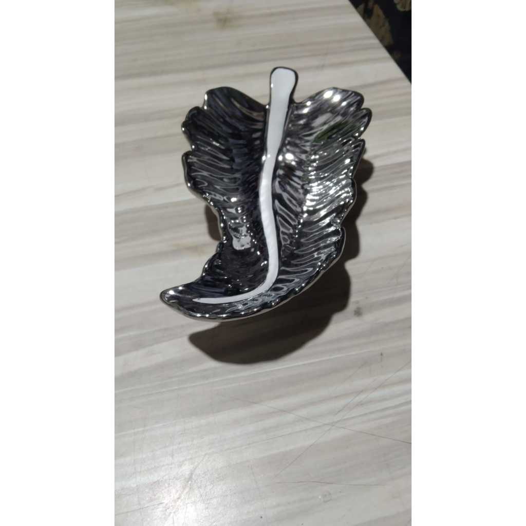 Asbak Daun Silver "VINOTING LIVING " Keramik Kuno Jadul Antik