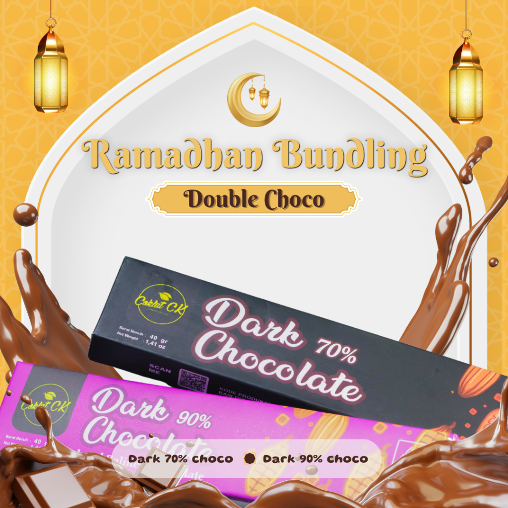 

CoklatCK - Bundle Chocolate Dark 90% with Dark Cokelat 70% Cokelat Premium Lezat untuk Diet