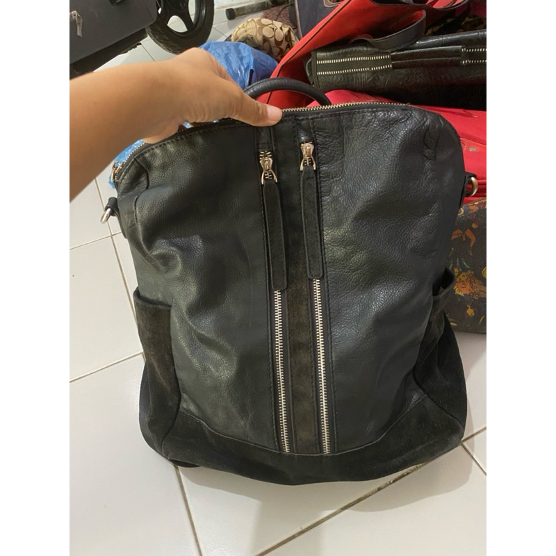 Ransel kulas/backpack leather/ransel hitam