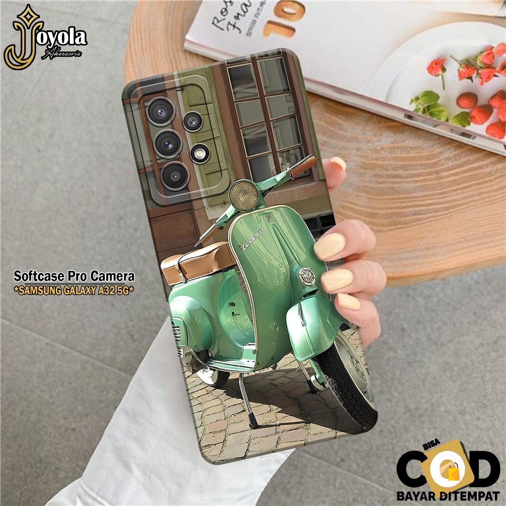 JOYOLA Case Samsung Galaxy A32 5G - Fashion Case Vespa - Softcase Samsung Galaxy A32 5G - Pro Camera