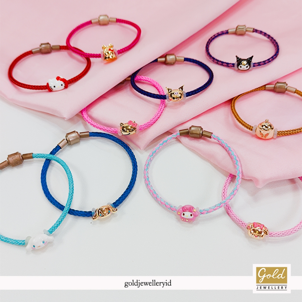 Gelang tali emas kuning 700 16k - UBS sanrio series