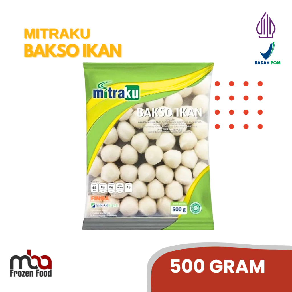 

Bakso / Baso Ikan Mitraku 500gr /Siomay /Ikan /Nugget /Dimsum /Frozenfood /Makananringan /Camilan /OlahanIkan /Oleholeh /Steamboat /Grill /Gorengan /Dumpling /Bakso /Baksoikan