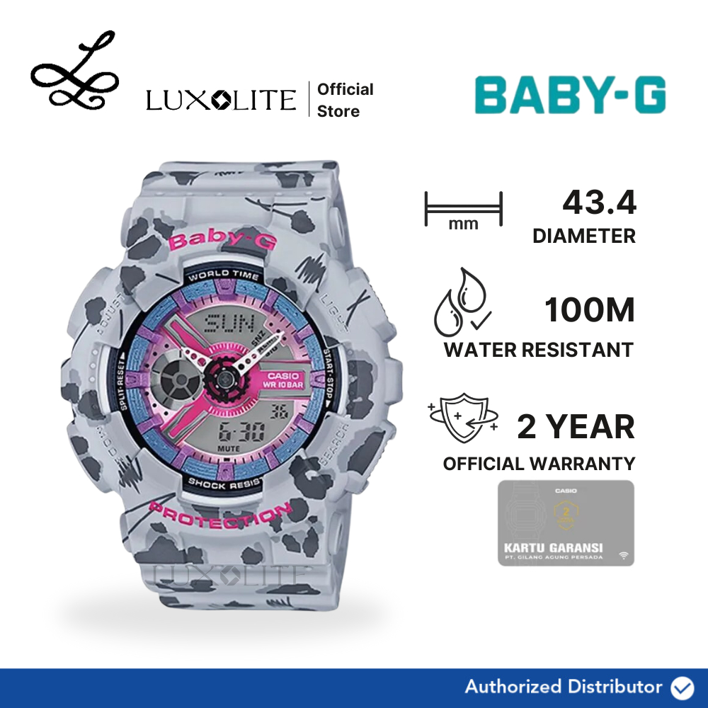 [Luxolite] Casio Baby-G Jam Tangan Wanita Digital Analog BA-110FL-8ADR/BA-110FL-8A/BA-110FL-8