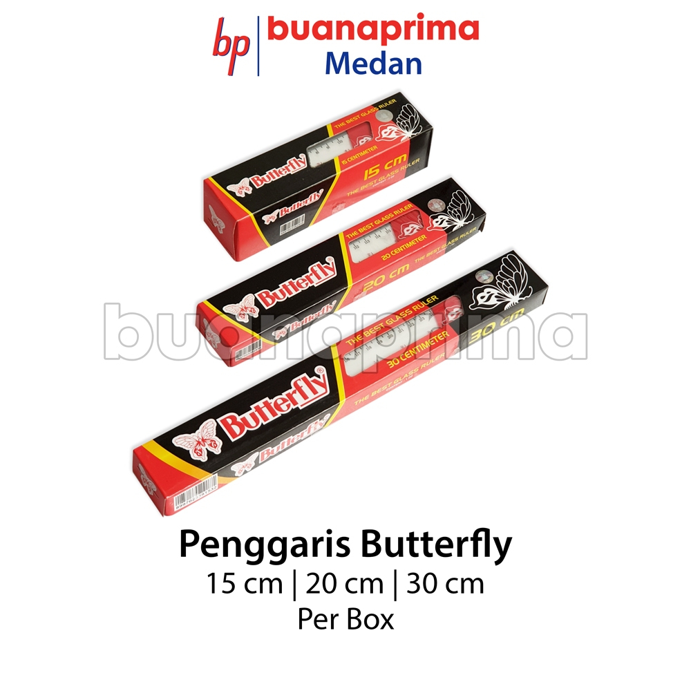 

PENGGARIS BUTTERFLY LUSINAN 1 Pack Isi 12 pcs 15 20 30 cm Rol Plastik Premium