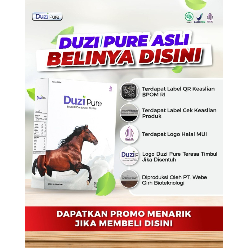 

Duzi Pure Susu Kuda Asli Bubuk Herbal