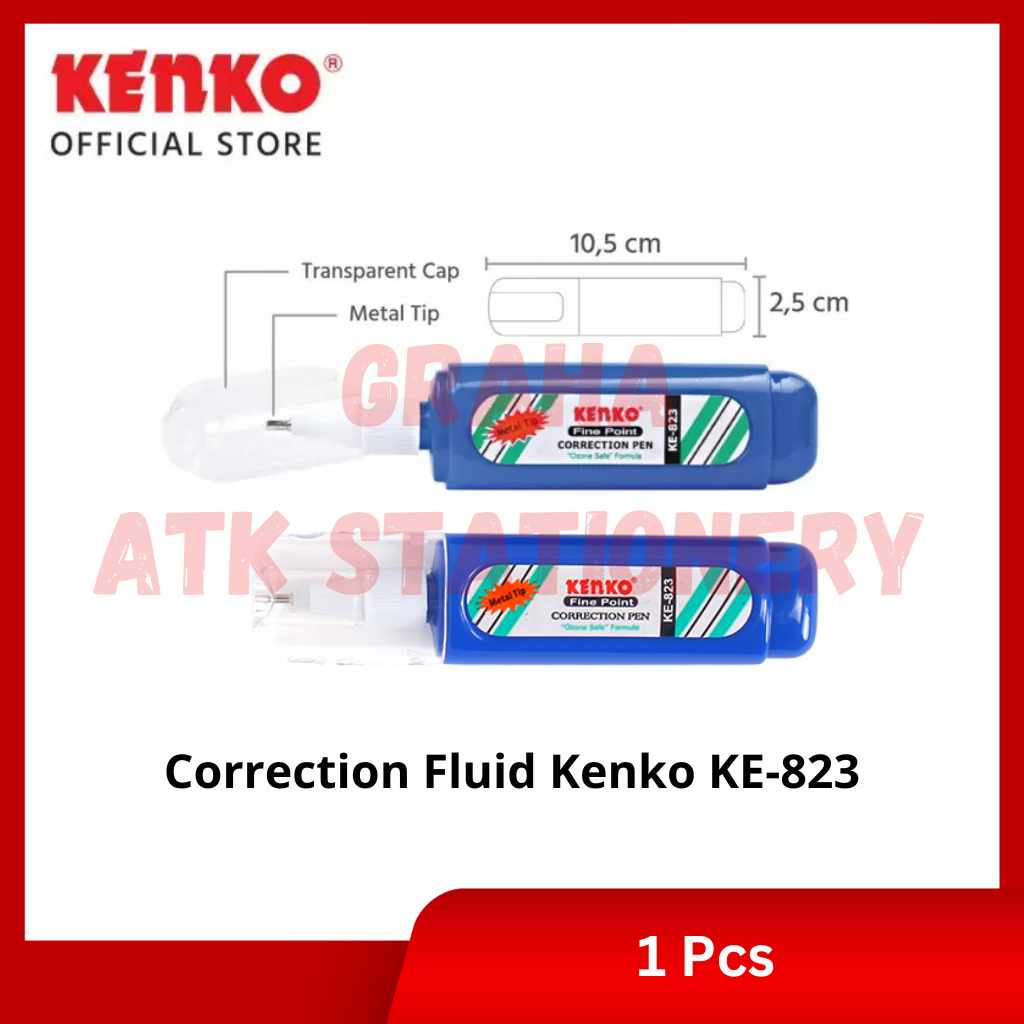 

[1 Pcs] Correction Pen Kenko KE-823 Fine Point / Penghapus Tipex Cair Kenko KE-823 Fine Point
