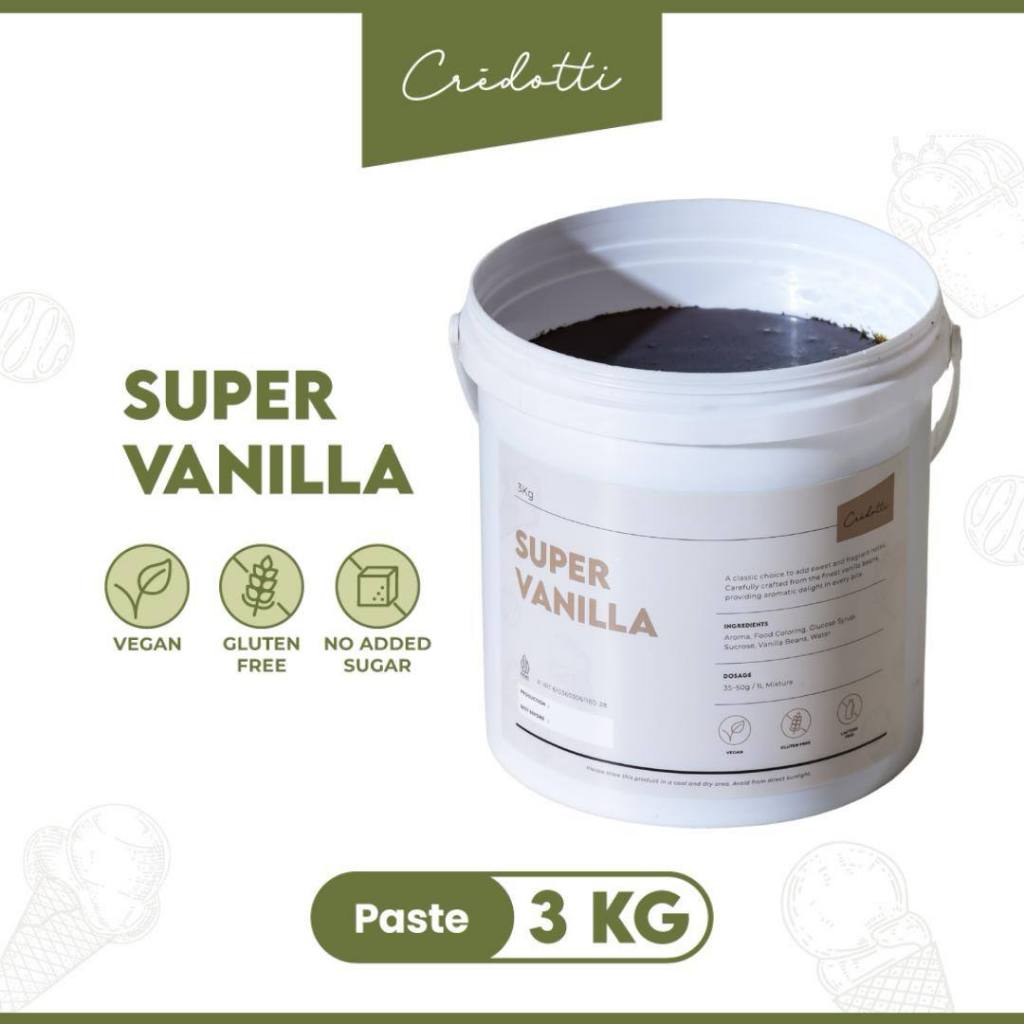 

Vanilla with bean Paste White Color / Pasta Perisa Gelato Ice Cream Flavor Bakery Rasa Vanilla (3kg)