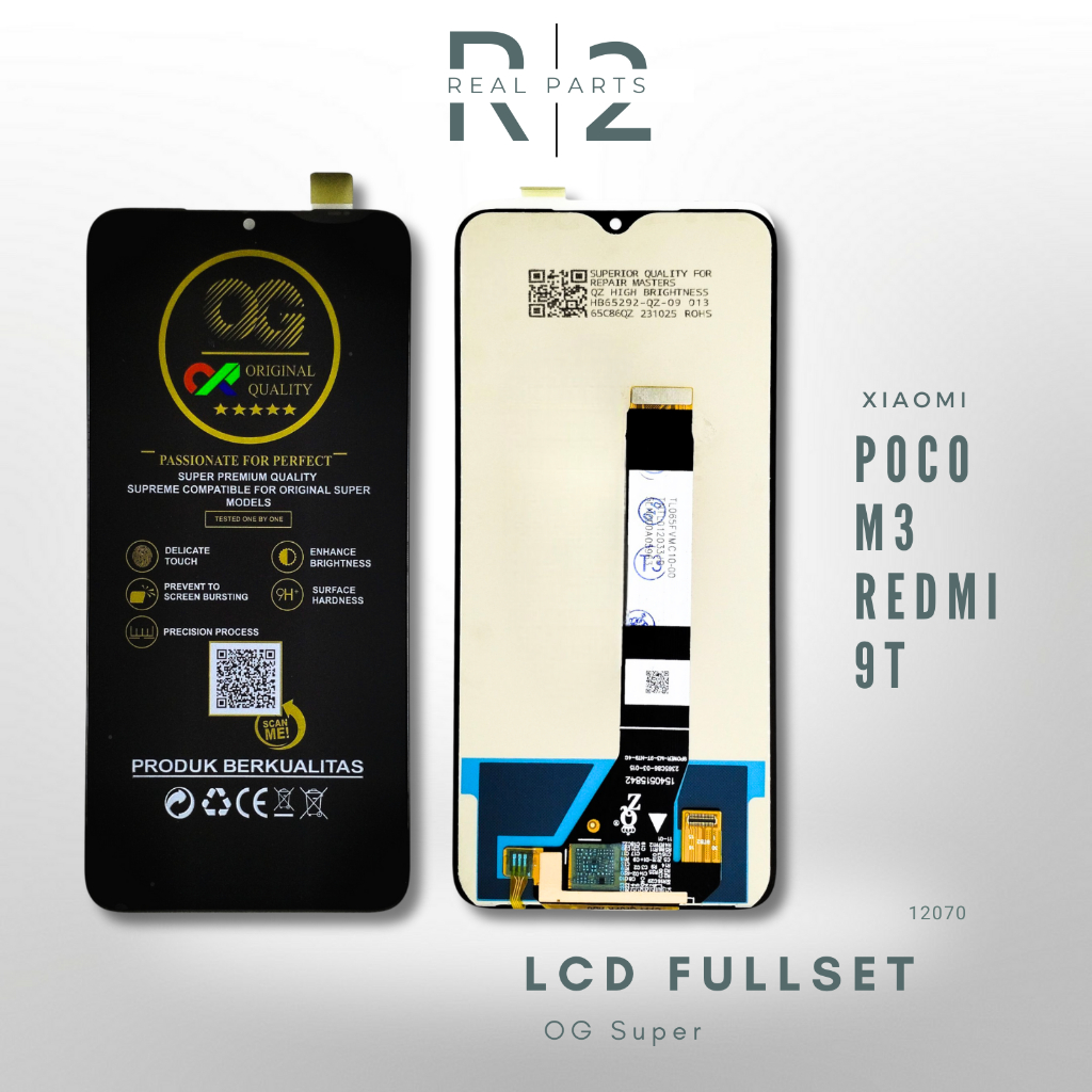 LCD TS XIAOMI Poco M3 / Redmi 9T Fullset Hitam