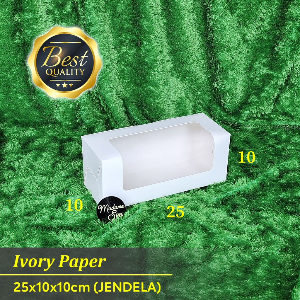 

BOX IVORY - KOTAK BOLU GULUNG - DUS LAPIS LEGIT ROLL 25x10x10 - JENDELA (ISI : 10 PCS)