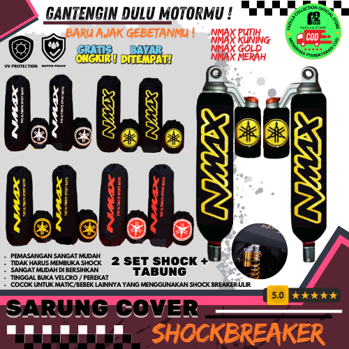 [2 set] [sepasang sarung shock + tabung] sarung shock belakang cover shock belakang NMax Aerox Pcx A
