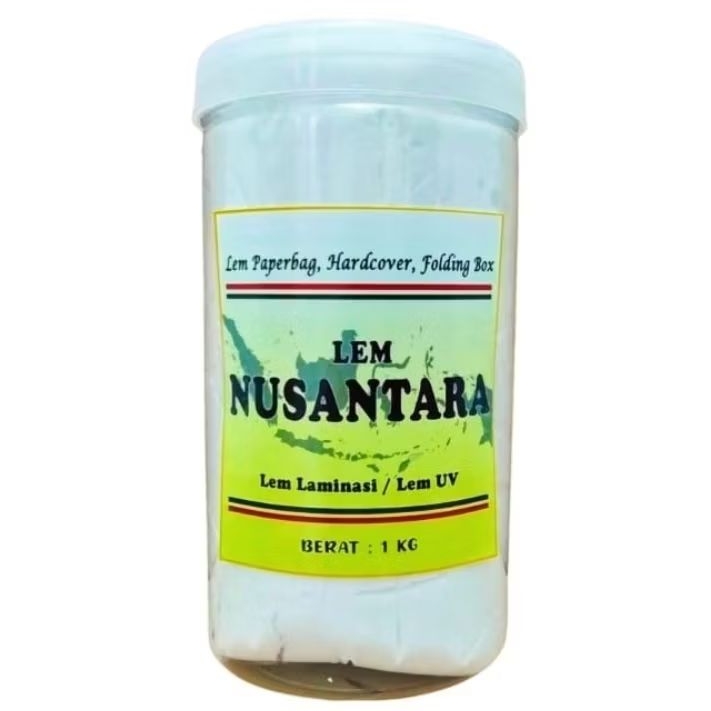 

LEM LAMINASI /LEM UV untuk Paper Bag, Hard Cover, Folding Box (1Kg) - LEM NUSANTARA