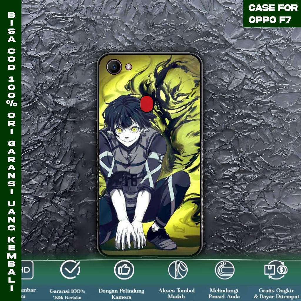 Case Oppo F7 Softcase Oppo F7 Casing Oppo F7 Case Premium Glossy Motif blue lock Case Hp Terbaru Dar
