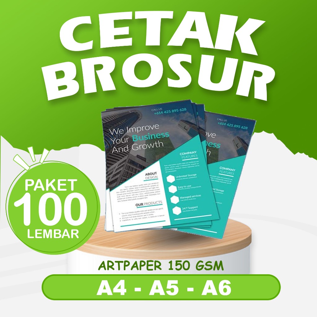

Cetak Brosur A5 / A4 / A6 - Paket 100 Lembar 1 SISI / 2 SISI