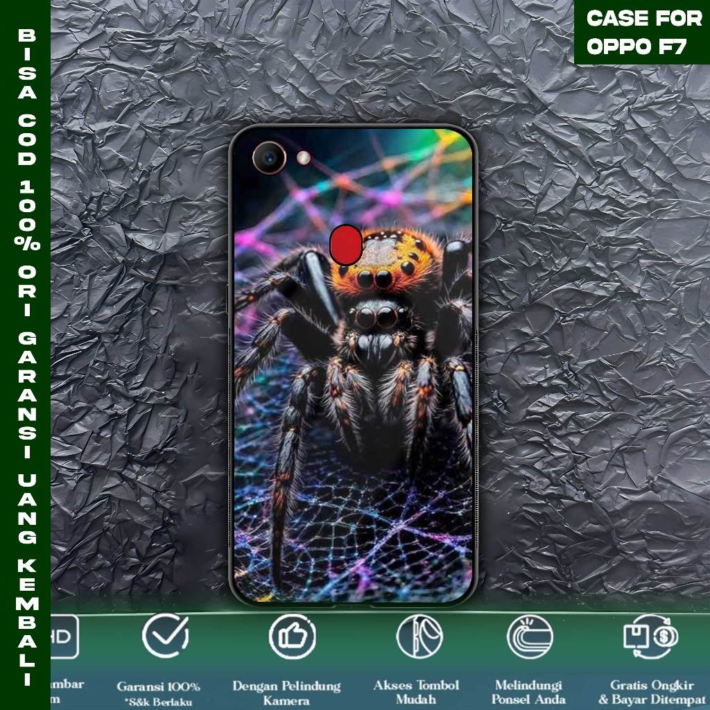 Case Oppo F7 Softcase Oppo F7 Casing Oppo F7 Case Premium Glossy Motif laba laba Case Hp Terbaru Dar