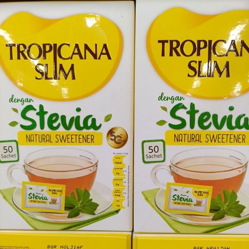 

Tropicana Slim dengan Stevia Natural Sweetener 50 Sachet